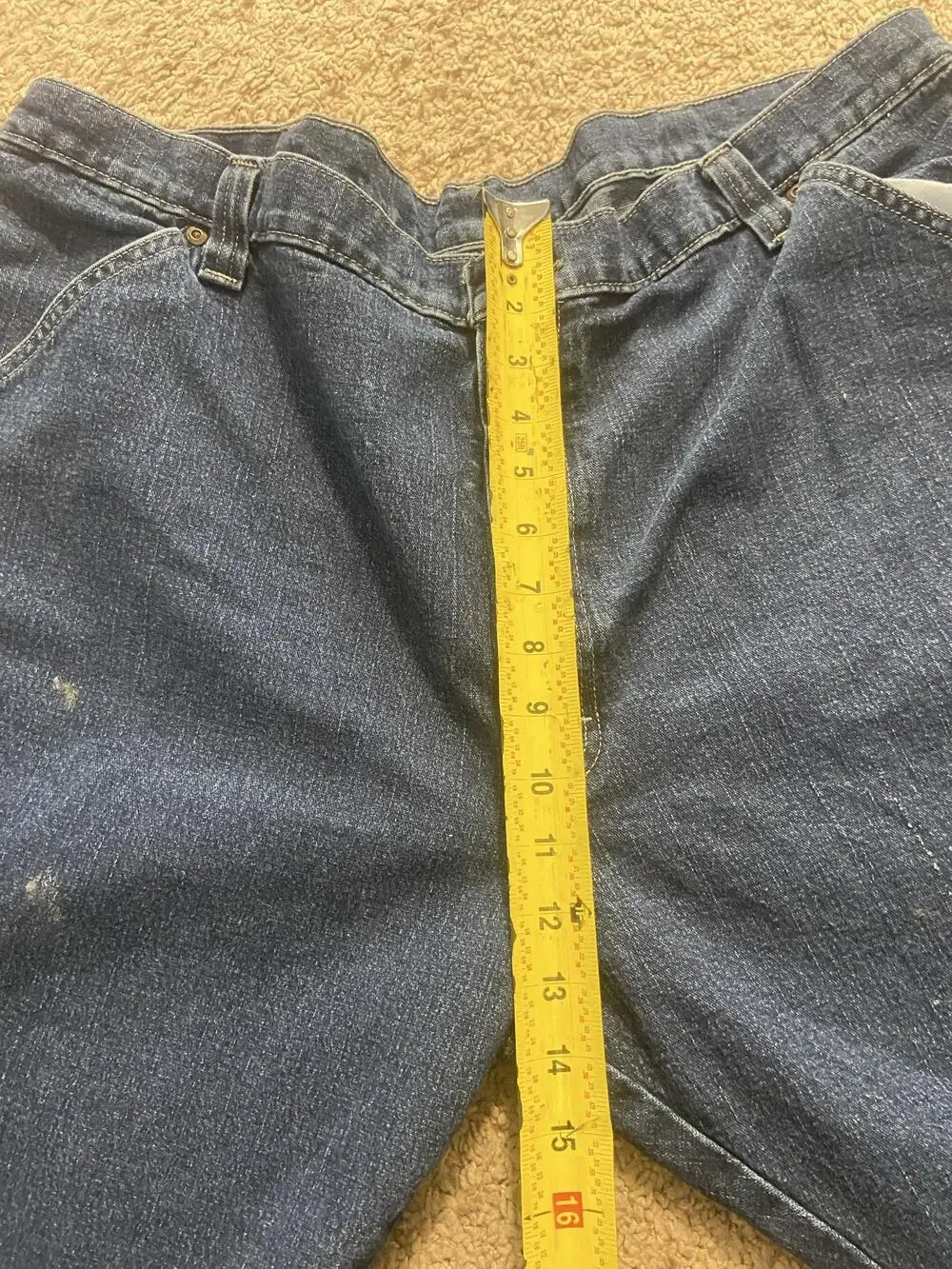 Wrangler Jeans Mens 42x30 Blue Med Wash Relaxed Straight Stretch Denim Workwear